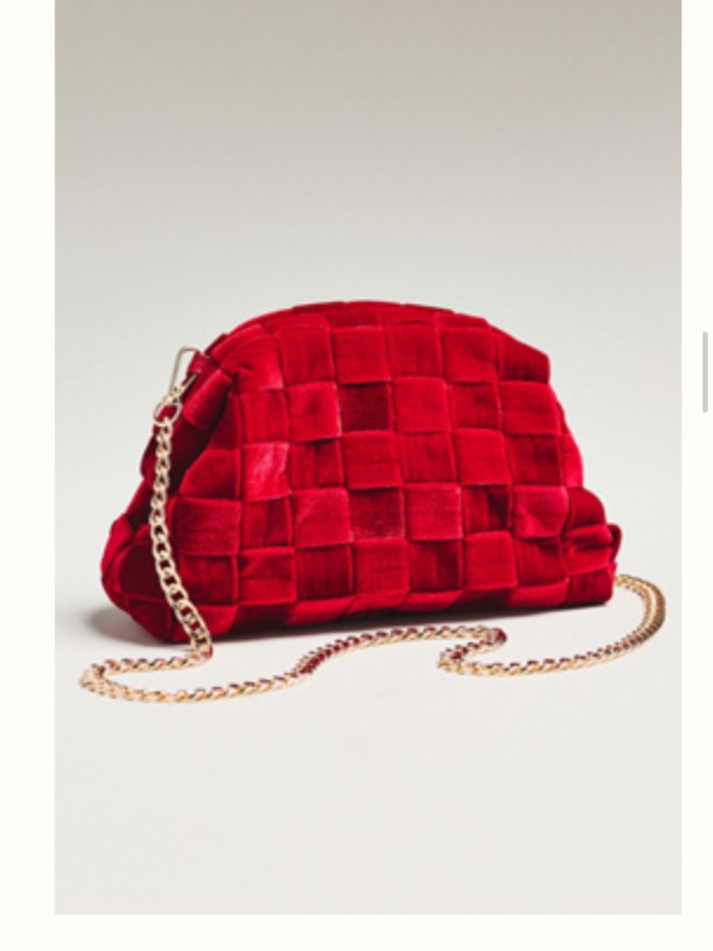 NWT Anthropologie Thick Woven Clutch Red